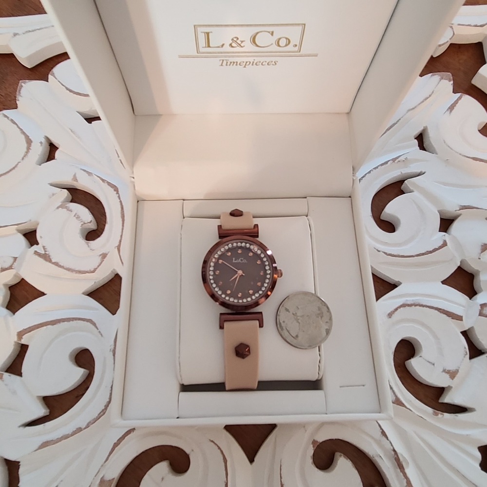 L&Co. Rhinestone Accent Watch